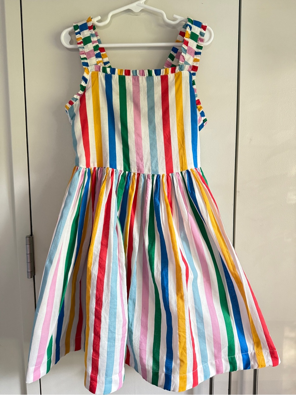 Mini Boden Luna Frill Strap Woven Striped Sun Dress, 7/8, MSRP $65 - Picture 5 of 12